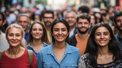 Fototapeta premium Portrait of diverse group people, celebration mood on Labor Day event.