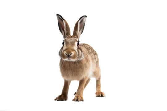 Realistic PNG of a rabbit in mid-hop with a transparent background, perfect for digital designs and creative projects.