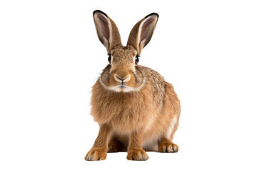 Obraz premium Realistic PNG of a rabbit in mid-hop with a transparent background, perfect for digital designs and creative projects.