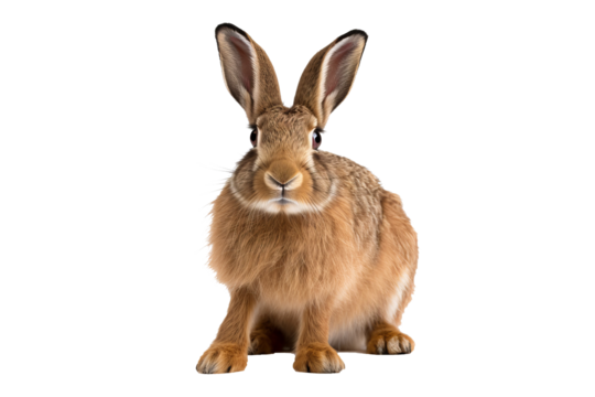 Realistic PNG of a rabbit in mid-hop with a transparent background, perfect for digital designs and creative projects.
