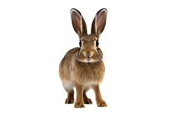 Obraz premium Realistic PNG of a rabbit in mid-hop with a transparent background, perfect for digital designs and creative projects.