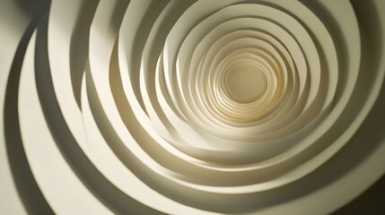 Obraz premium 11. A series of concentric circles made from layered paper, each layer casting a shadow