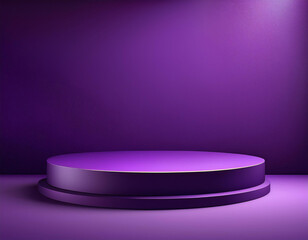 3D realistic empty neon colors podium on dark blue background technology style. Product display for banner mockup, showroom, showcase, presentation, 