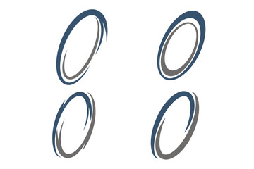 set of logo design oval concept element

