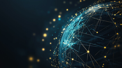 Obraz premium background Innovation network points Earth's surface wave background Abstract digital wave background information technology background The background is the background. gradient wave digital wave ban