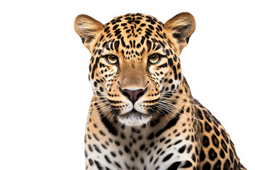 Obraz premium Leopard isolated on transparent background in high-resolution PNG format, ideal for design and digital projects.