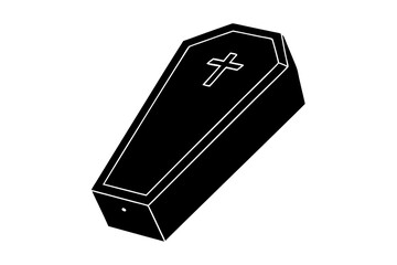 coffin silhouette. Vector illustration for graphic design, logos, websites, and social media.