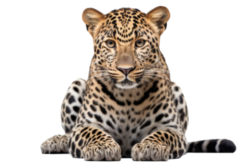 Realistic leopard PNG with transparent background for graphic design, digital art, and creative projects