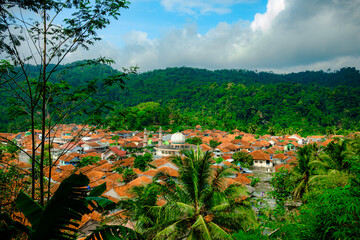 Houses in a village in Kuningan, West Java, photographed from a height