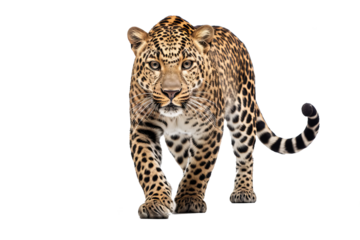 Realistic leopard PNG with transparent background for graphic design, digital art, and creative projects