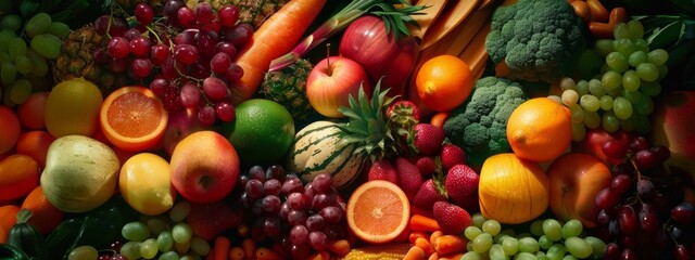 Assorted fresh fruits in a colorful and healthy arrangement