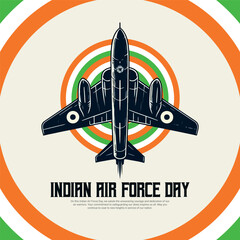 Indian Air force Day Social media post banner Template