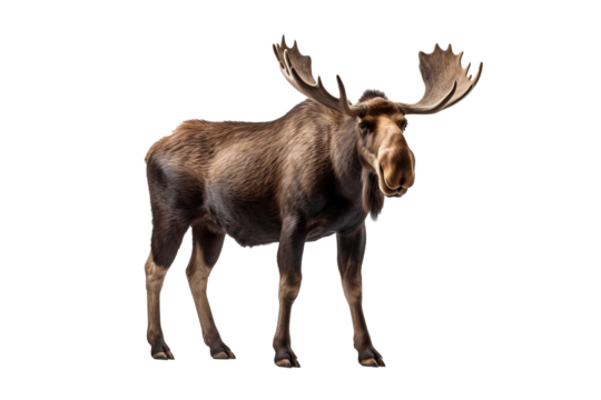 Majestic Alaska moose isolated on transparent background, perfect for wildlife and nature designs