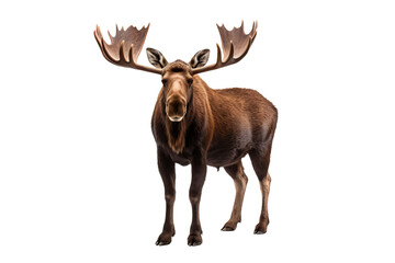 Majestic Alaska moose isolated on transparent background, perfect for wildlife and nature designs