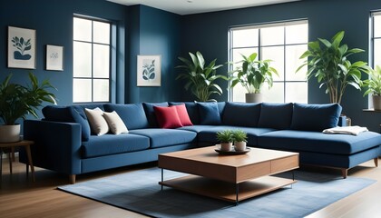 Photo interior modern design room 3d illustration