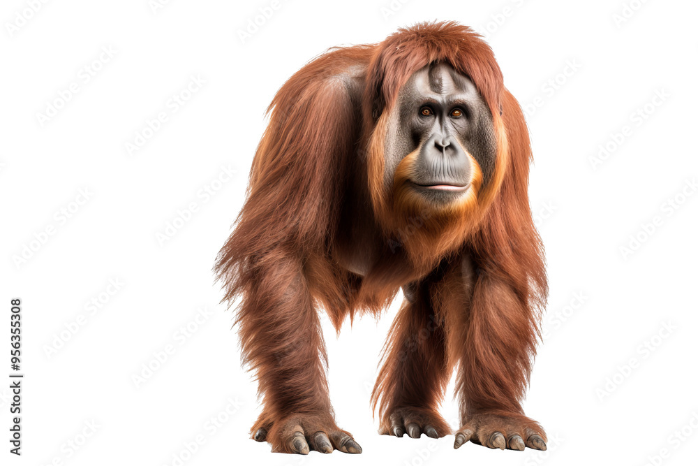 Canvas Prints high-quality orangutan isolated on transparent background for wildlife design projects, featuring de