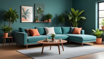 Photo interior modern design room 3d illustration