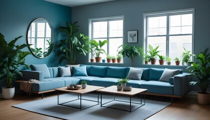 Photo interior modern design room 3d illustration