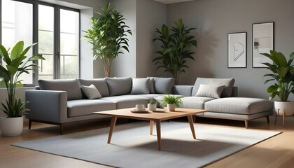 Photo interior modern design room 3d illustration