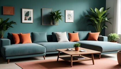 Photo interior modern design room 3d illustration