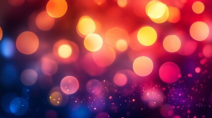 Obraz premium Colorful bokeh lights create a festive atmosphere during a lively evening event