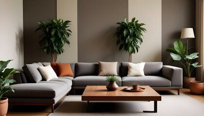 Photo interior modern design room 3d illustration