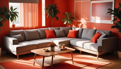 Photo interior modern design room 3d illustration