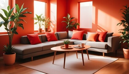 Photo interior modern design room 3d illustration