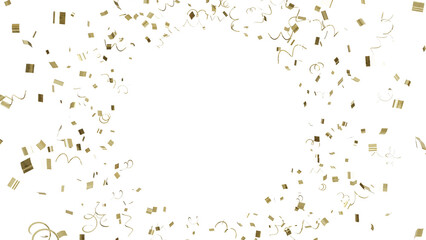 Celestial Celebration: A 3D artwork featuring golden confetti falling like shimmering stars, adding a touch of magic to your designs