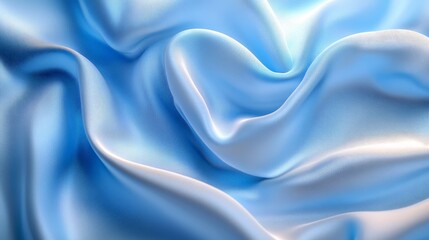 Fototapeta premium Elegant Light Blue Satin Fabric with Luxurious Texture