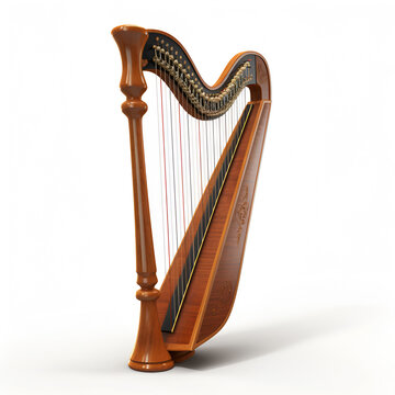recommend clip art: Harp musical instrument isolated on a white background