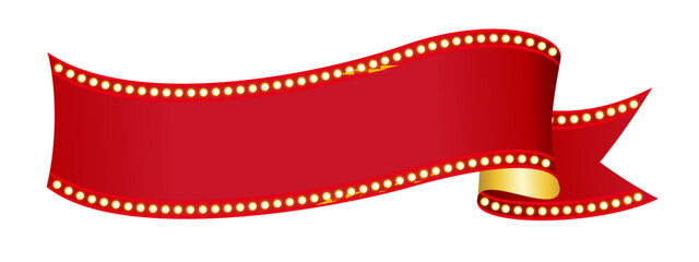 A ribbon with a flashy design and decorated with lights
