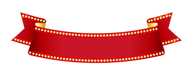 A ribbon with a flashy design and decorated with lights
