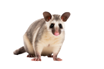 High-quality opossum isolated on transparent background for wildlife illustration, animal behavior studies, and natural science projects featuring realistic marsupial design elements