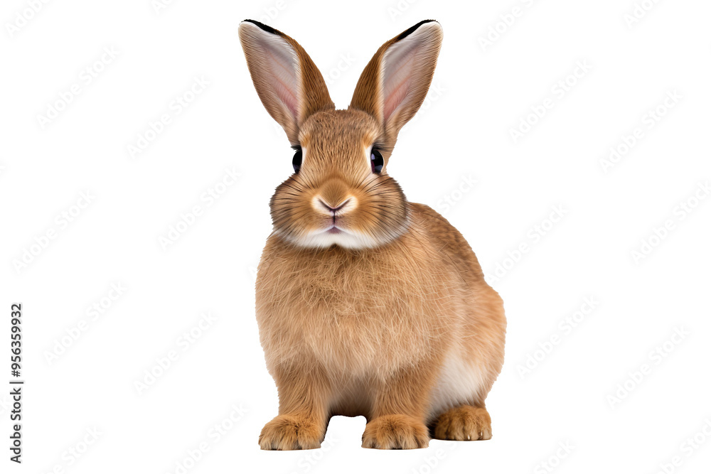 Wall mural high-resolution rabbit png isolated on transparent background for creative design projects and anima