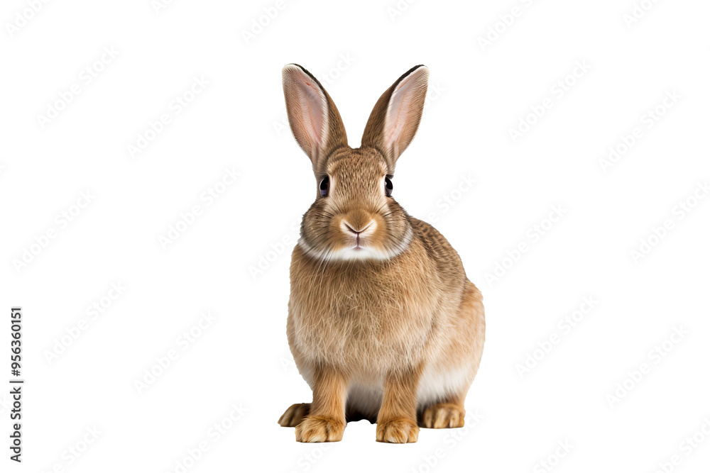 Wall mural high-resolution rabbit png isolated on transparent background for creative design projects and anima