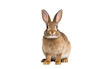 Obraz premium High-resolution rabbit PNG isolated on transparent background for creative design projects and animal-themed illustrations featuring a detailed and adorable bunny character