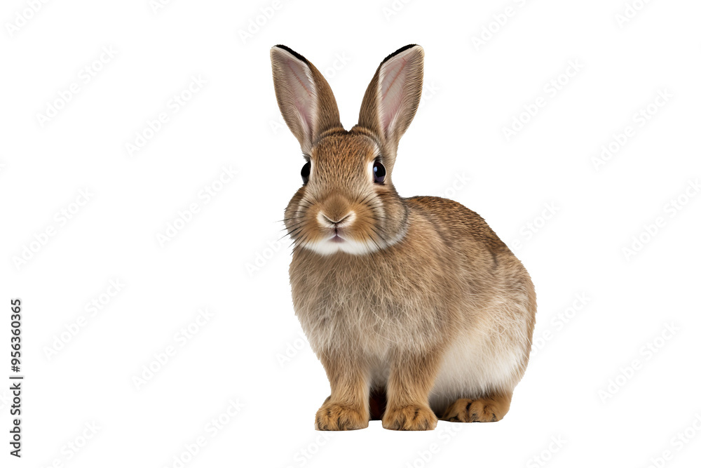 Wall mural high-resolution rabbit png isolated on transparent background for creative design projects and anima