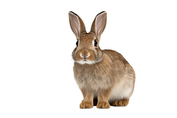 Obraz premium High-resolution rabbit PNG isolated on transparent background for creative design projects and animal-themed illustrations featuring a detailed and adorable bunny character