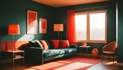 Photo interior modern design room 3d illustration