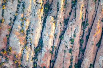 Aerial view on the structures  of the  Arches National Park, Utah