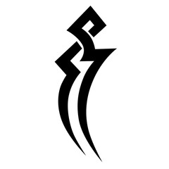 Simple Tattoo design. Tattoo tribal design vector. Art tribal tattoo Stencil.