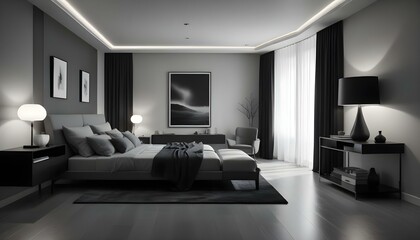 Photo interior modern design room 3d illustration