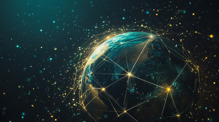 background Innovation network points Earth's surface wave background Abstract digital wave background information technology background The background is the background. gradient wave digital wave ban