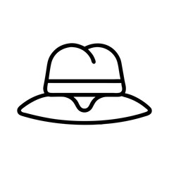 Fototapeta premium Icon of Harvest Hat in Minimalist Style, Black and White, Exploration Concept