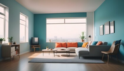 Fototapeta premium Photo interior modern design room 3d illustration