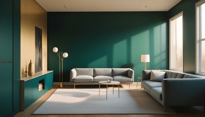 Photo interior modern design room 3d illustration