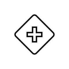 Obraz premium Red Cross sign Healthcare Icons Set Hospital Symbol, Red Cross, Emergency, Saving People, SOS, Help