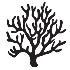 Obraz premium Coral in cartoon, doodle style . Image for t-shirt, web, mobile apps and ui. Isolated 2d vector illustration in logo, icon, sketch style, Eps 10, black and white. AI Generative