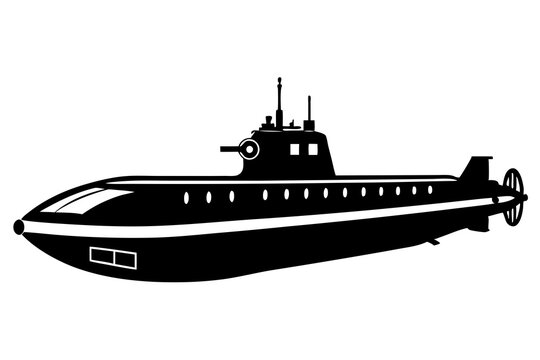 black submarine side view clip art preview